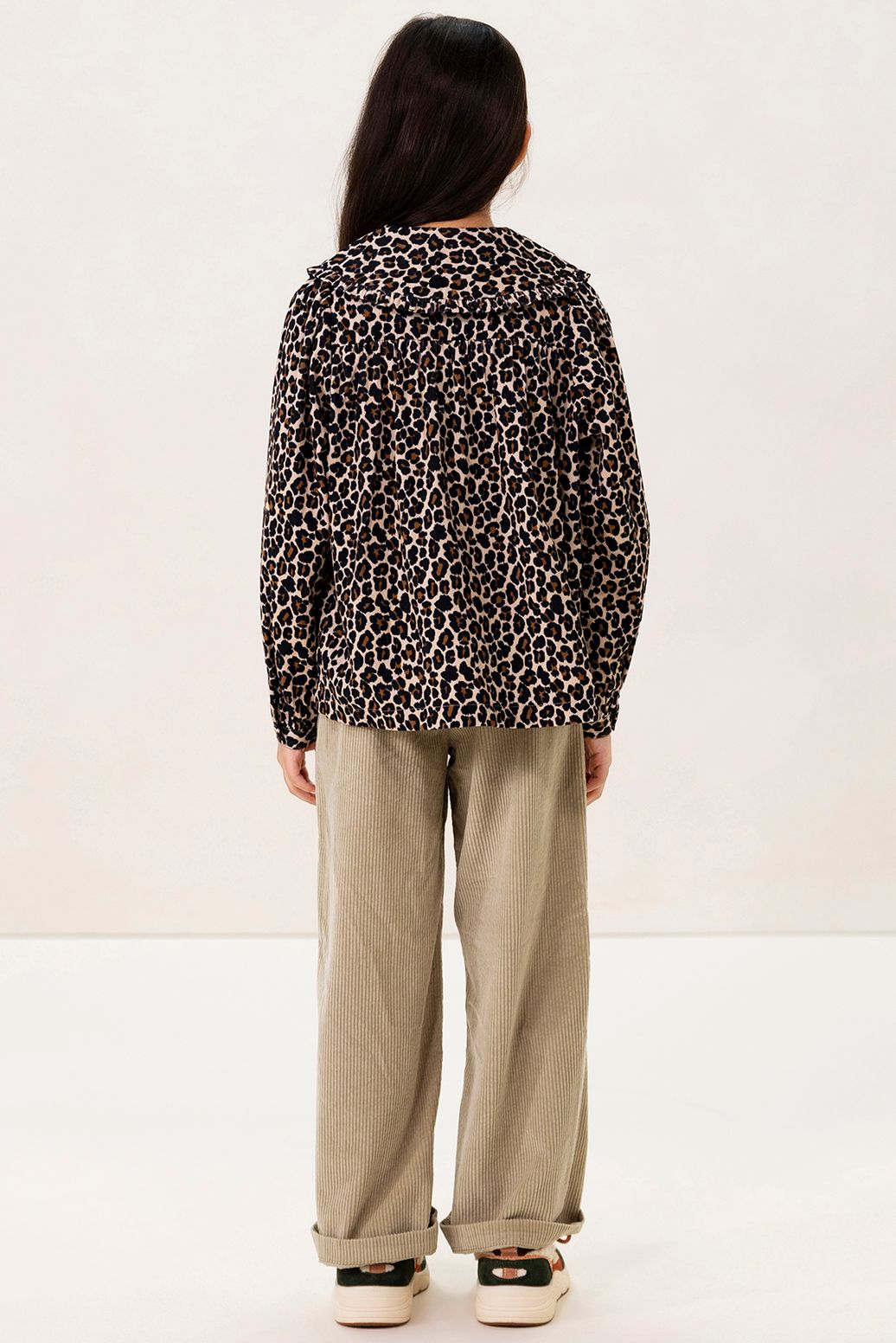 Pantalon large en velours côtelé - vert clair