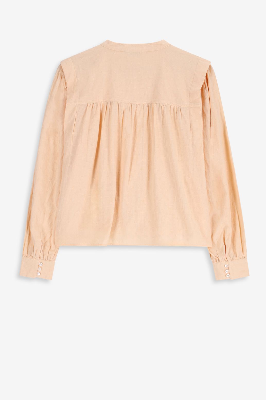 Popeline-Bluse mit Biesen - hellorange