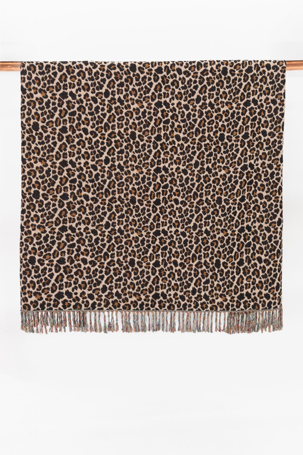 Jacquard-Decke mit Leoprint (200x250 cm) - braun