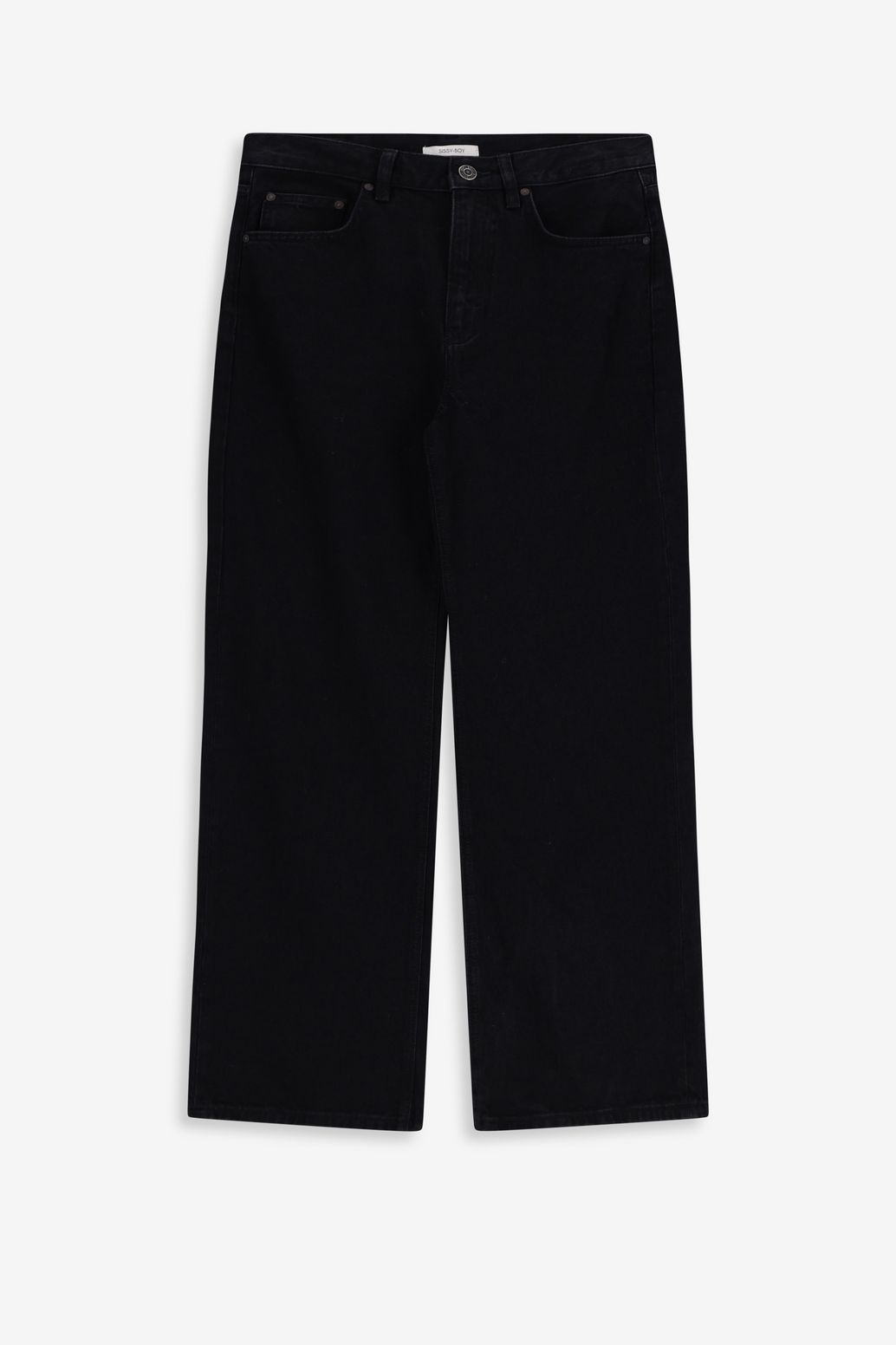 High Waist Jeans Curved Leg - schwarz