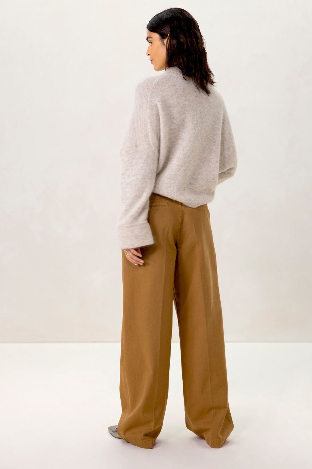 Beige zachte trui met turtleneck