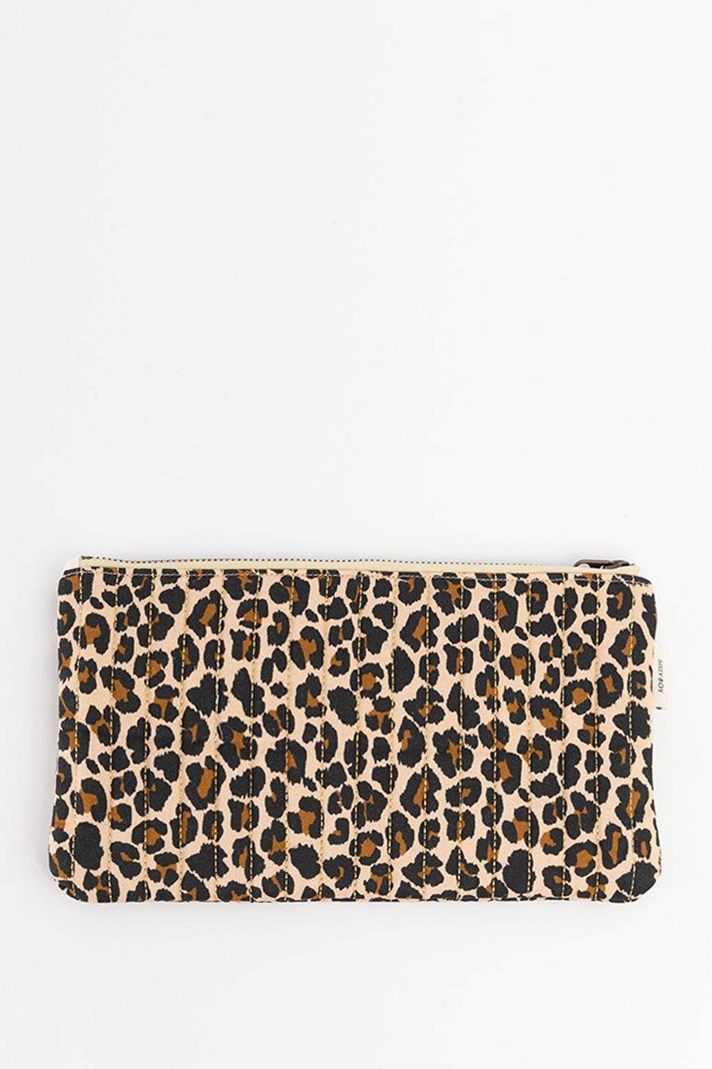 Bruine etui met leopard print