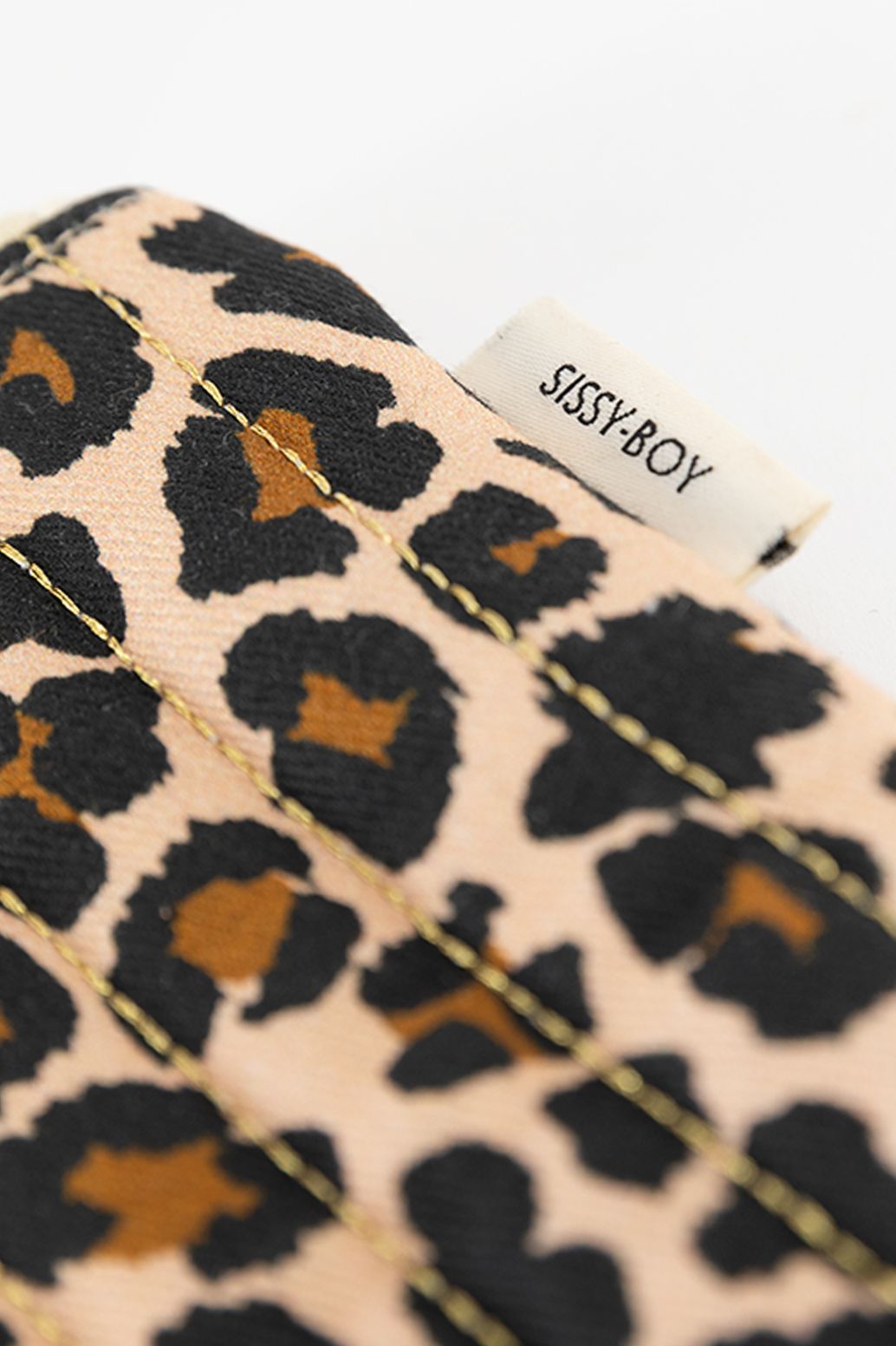 Bruine etui met leopard print
