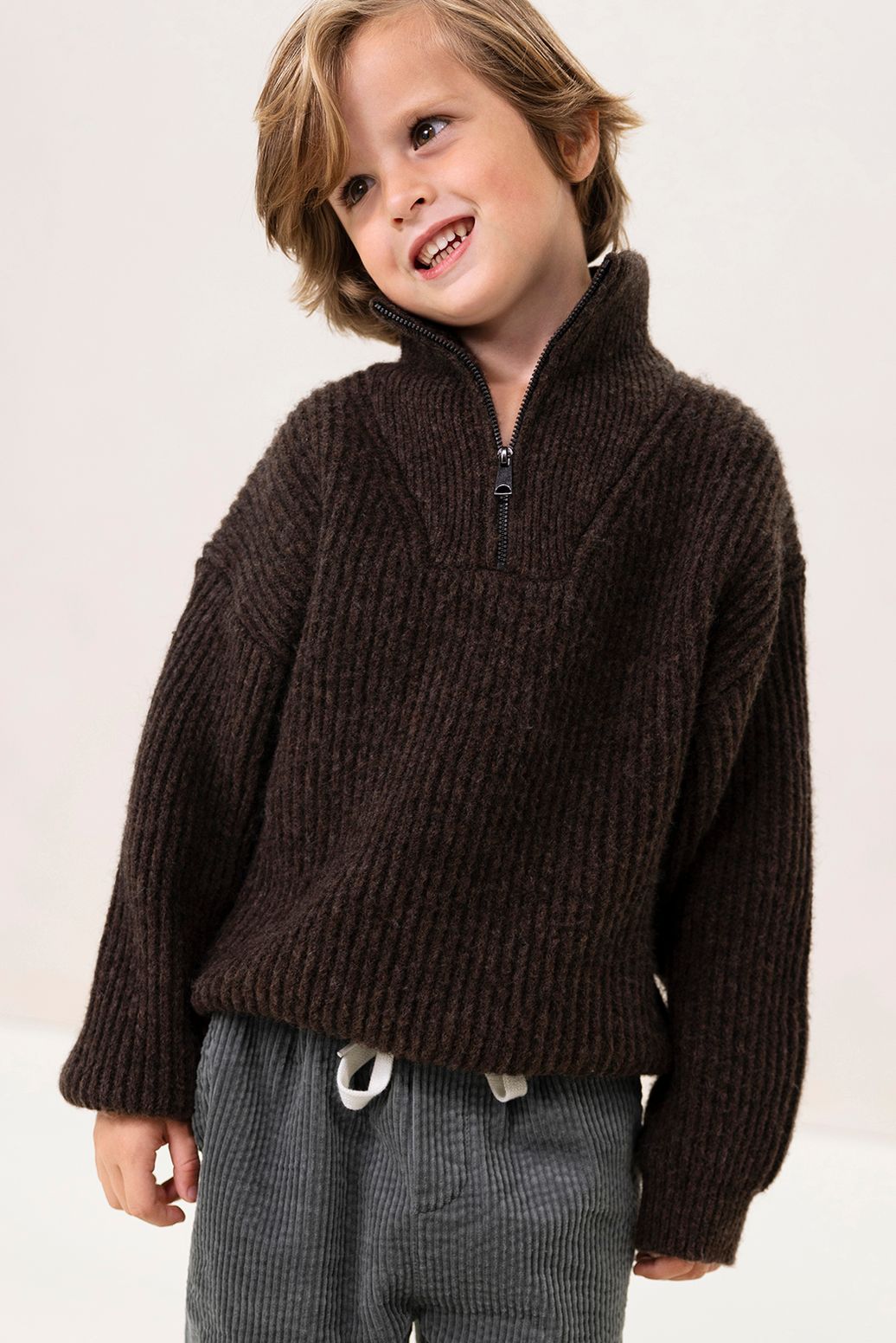 Blauwe corduroy pull on broek