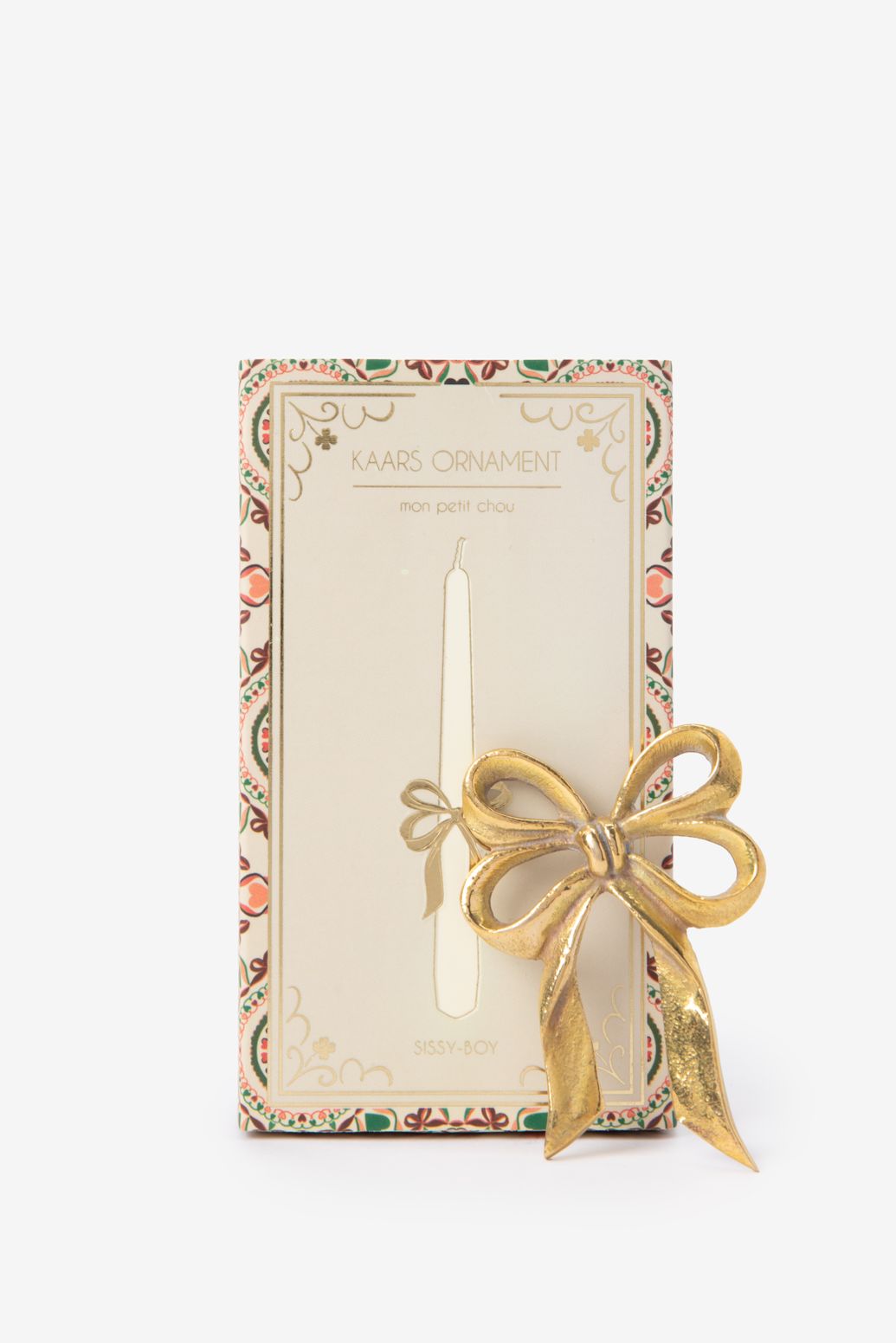 Kerzenschmuck Schleife - goldfarben
