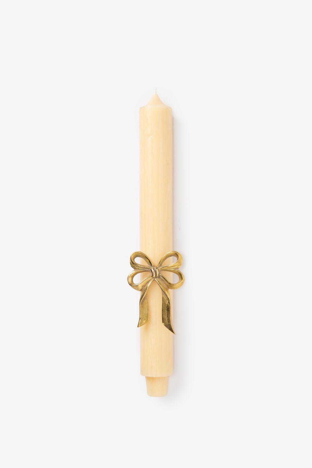 Kerzenschmuck Schleife - goldfarben