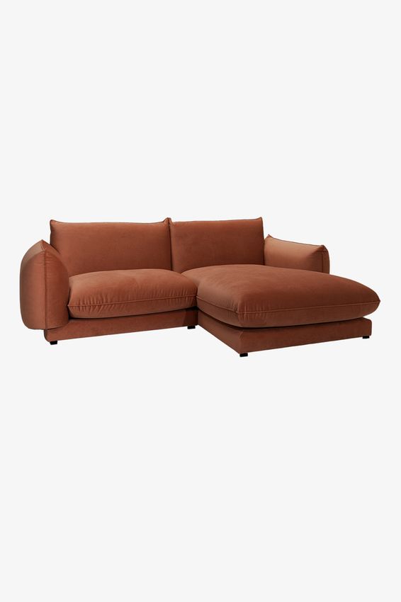 Countess 3-zits bank chaise longue rechts Salvador Brown