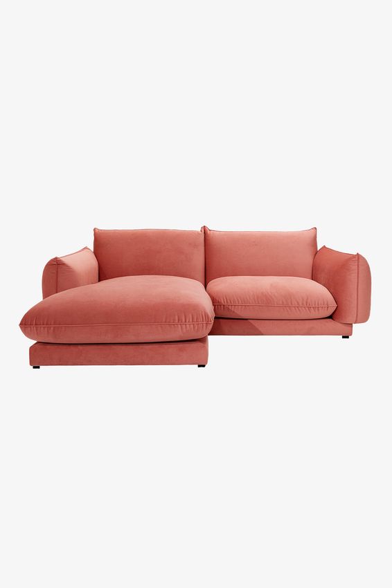 Countess 3-zits bank chaise longue links Salvador Dark pink