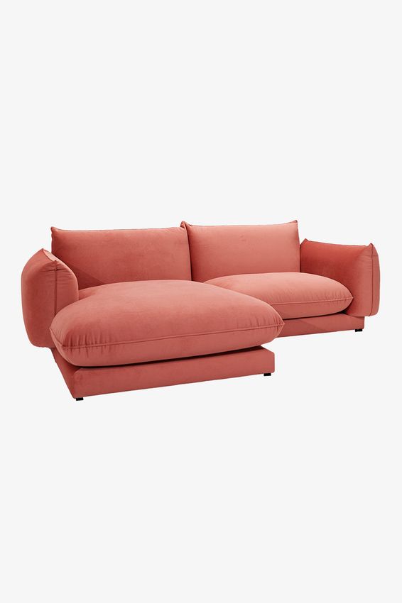 Countess 3-zits bank chaise longue links Salvador Dark pink