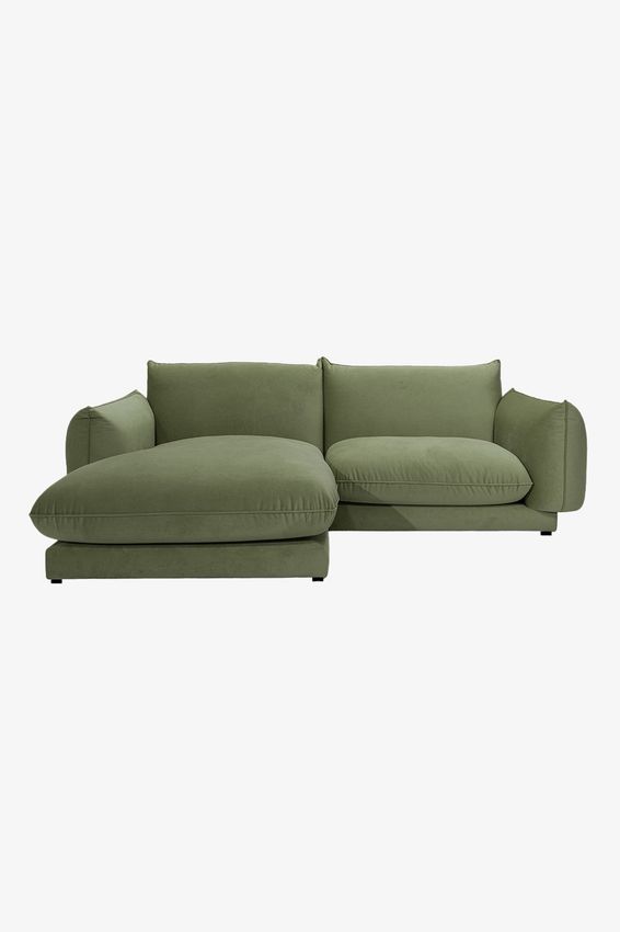 Countess 3-zits bank chaise longue links Salvador Olive green