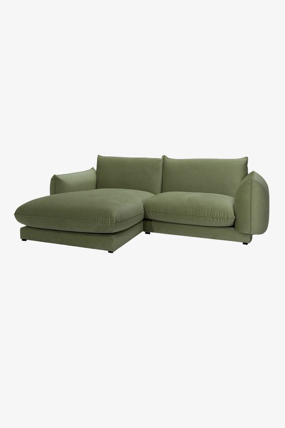 Countess 3-zits bank chaise longue links Salvador Olive green