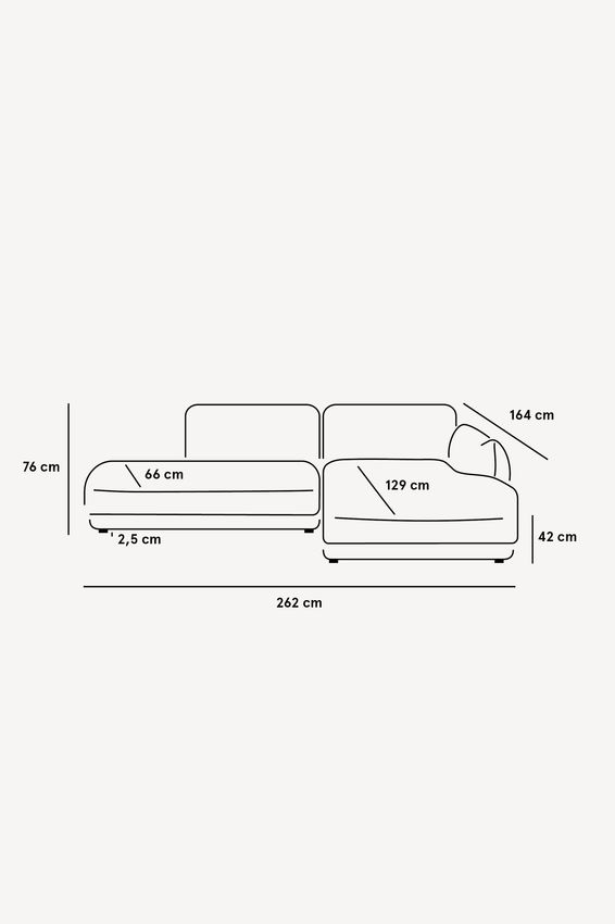Countess 3-zits bank chaise longue rechts otto longue links Salvador Dark Blue