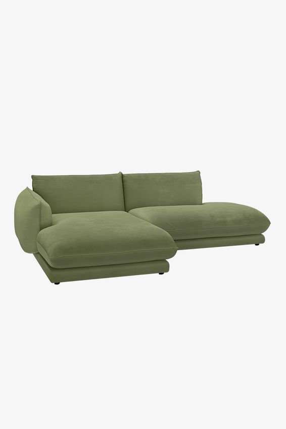 Countess 3-zits bank chaise longue links otto longue rechts Salvador Olive green
