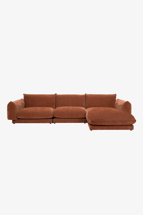 Countess 4-zits bank chaise longue rechts Artic Rust