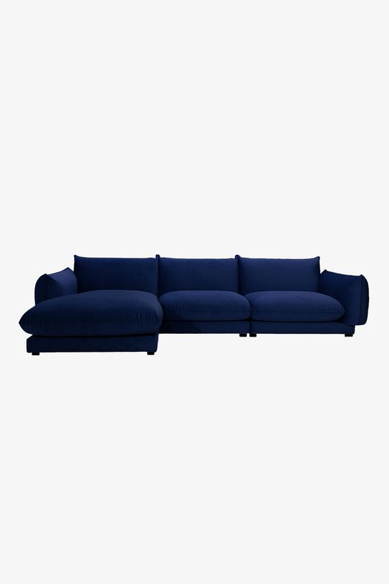 Countess 4-zits bank chaise longue links Salvador Dark Blue