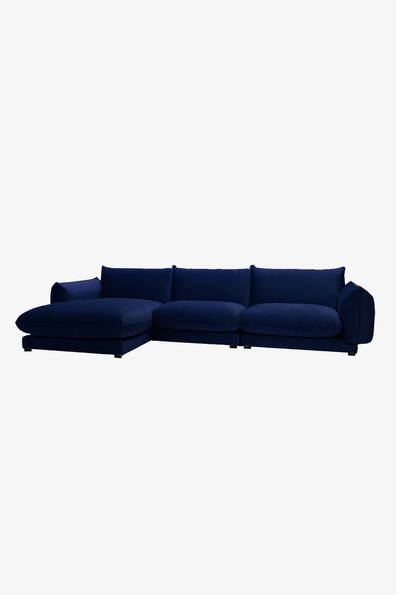 Countess 4-zits bank chaise longue links Salvador Dark Blue