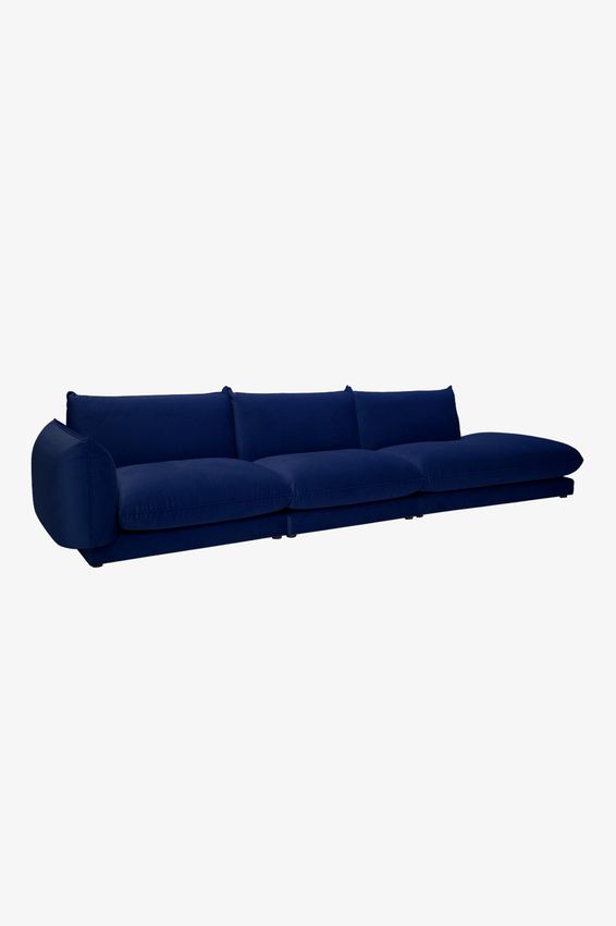 Countess Canapé 4 places longue ottomane droite Salvador Dark blue