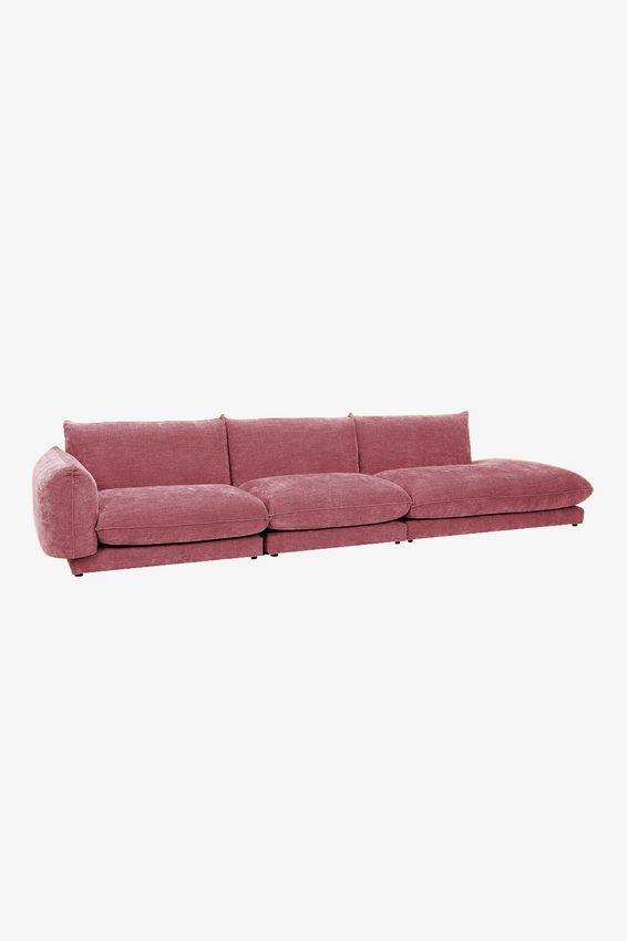 Countess Canapé 4 places longue ottomane droite Artic Rosehip