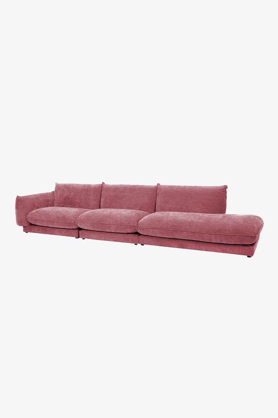 Countess Canapé 4 places longue ottomane droite Artic Rosehip