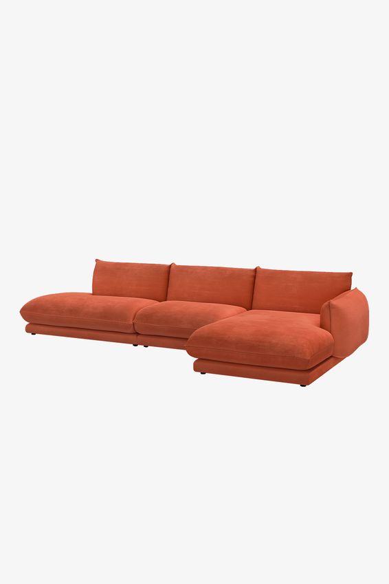 Countess 4-zits bank chaise longue rechts otto longue links Salvador Copper