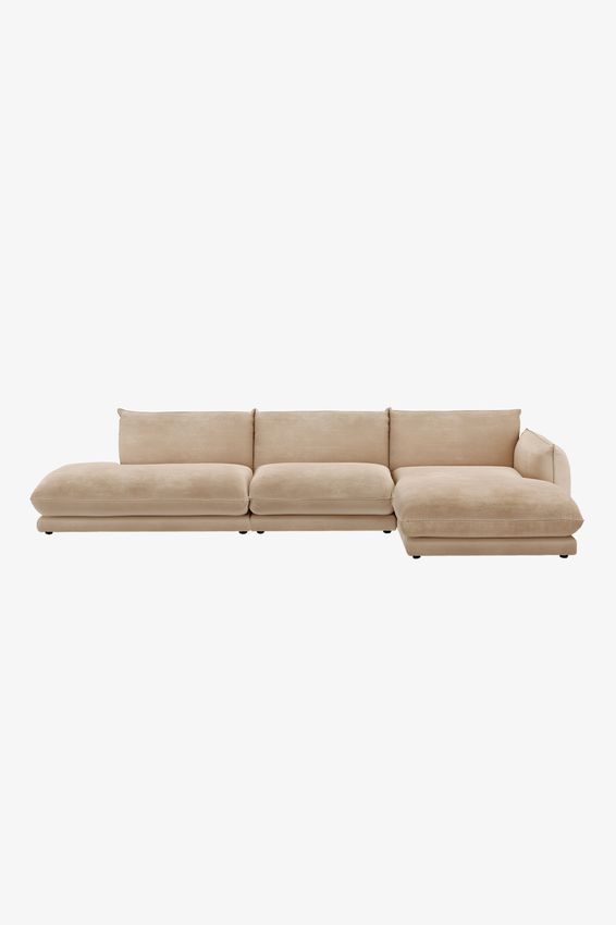 Countess 4-zits bank chaise longue rechts otto longue links Salvador Camel