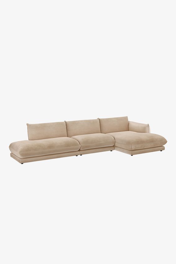 Countess 4-zits bank chaise longue rechts otto longue links Salvador Camel