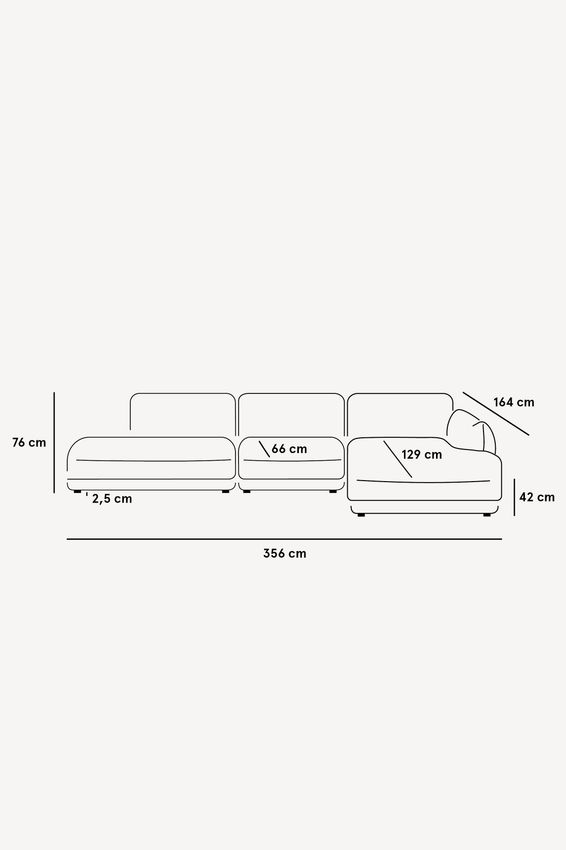 Countess 4-zits bank chaise longue rechts otto longue links Artic Cream