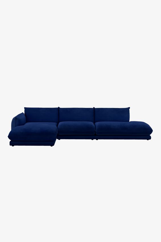 Countess Canapé 4 places méridienne gauche et longue ottomane droite Salvador Dark blue