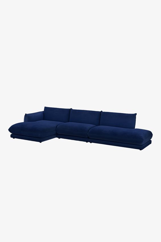 Countess Canapé 4 places méridienne gauche et longue ottomane droite Salvador Dark blue