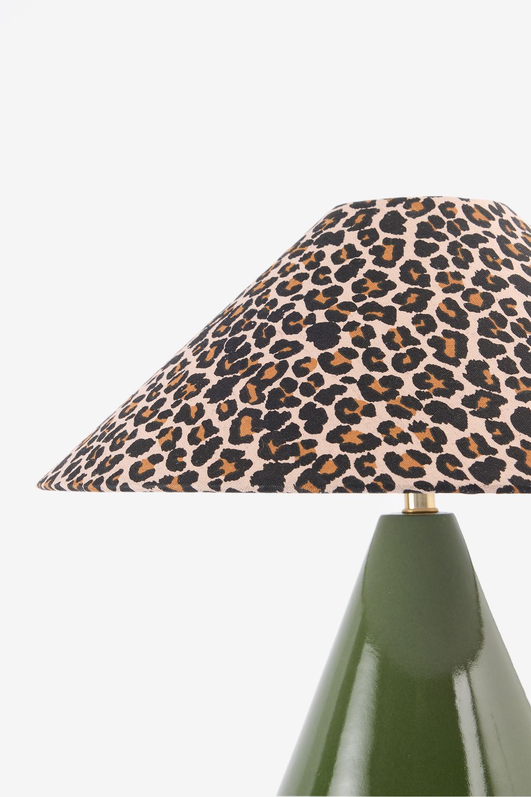Groene tafellamp met leopard print