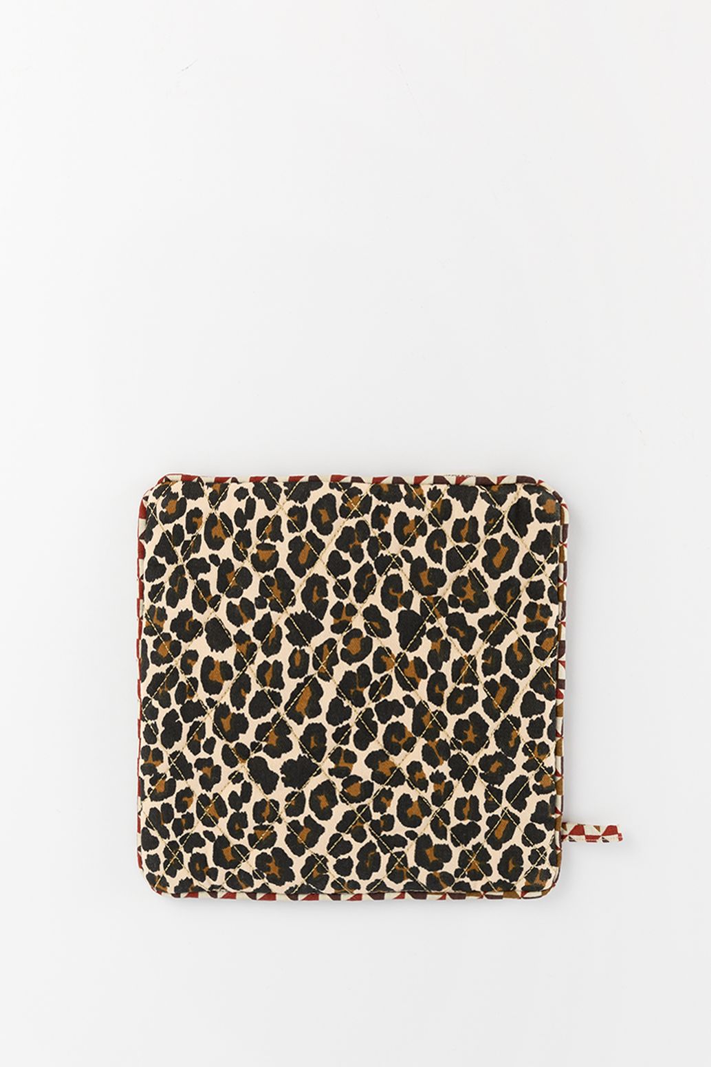 Bruine pannenlap met leopard print
