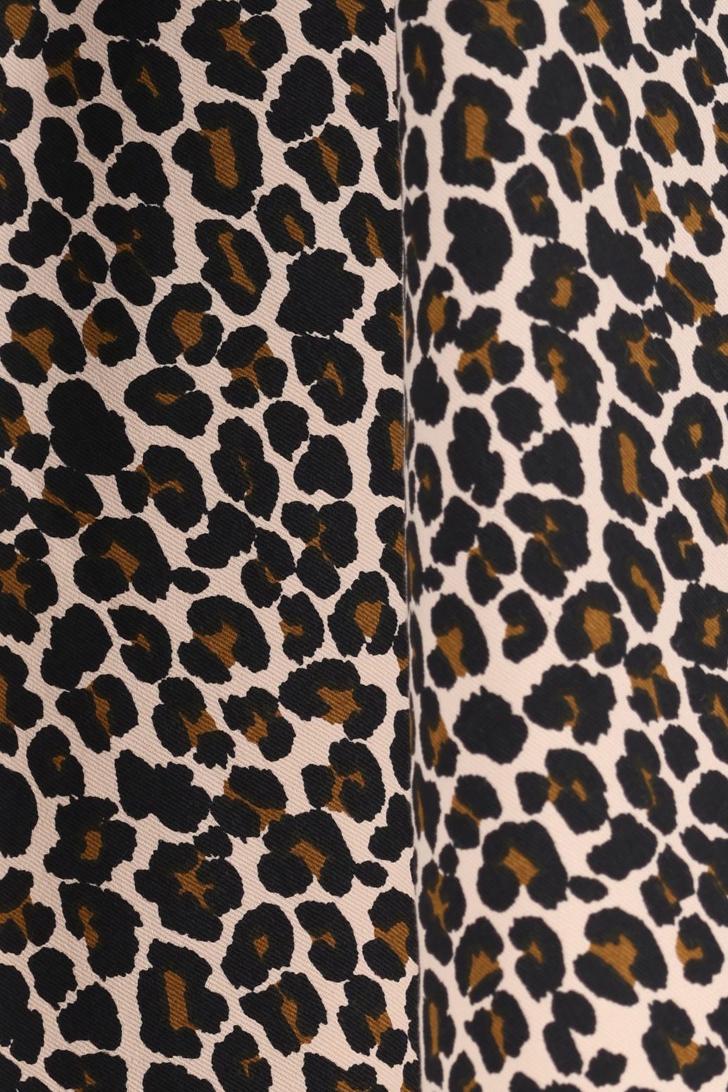 Bruine katoenen theedoek met leopard print