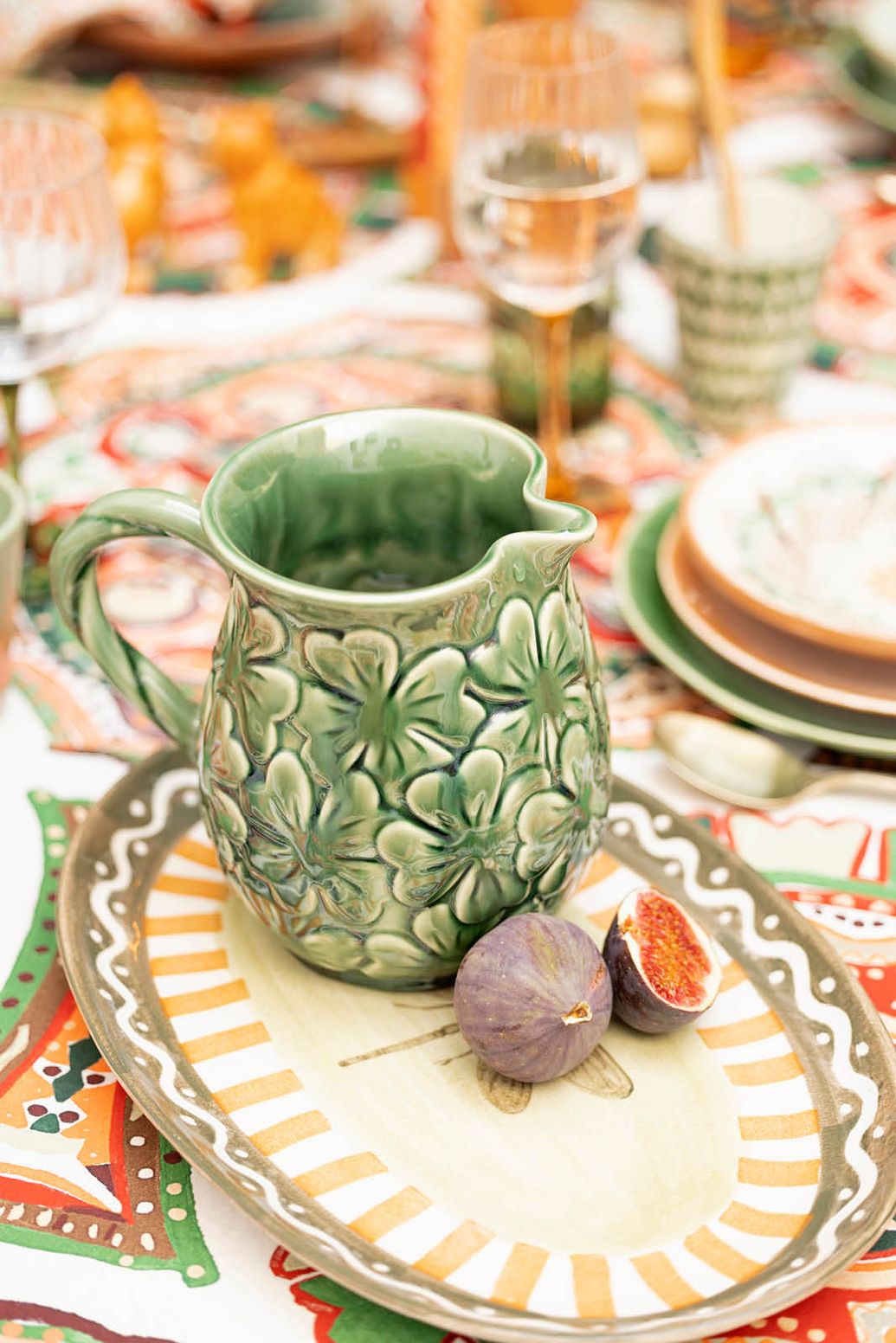 Karaffe mit Glückskleeblättern - grün