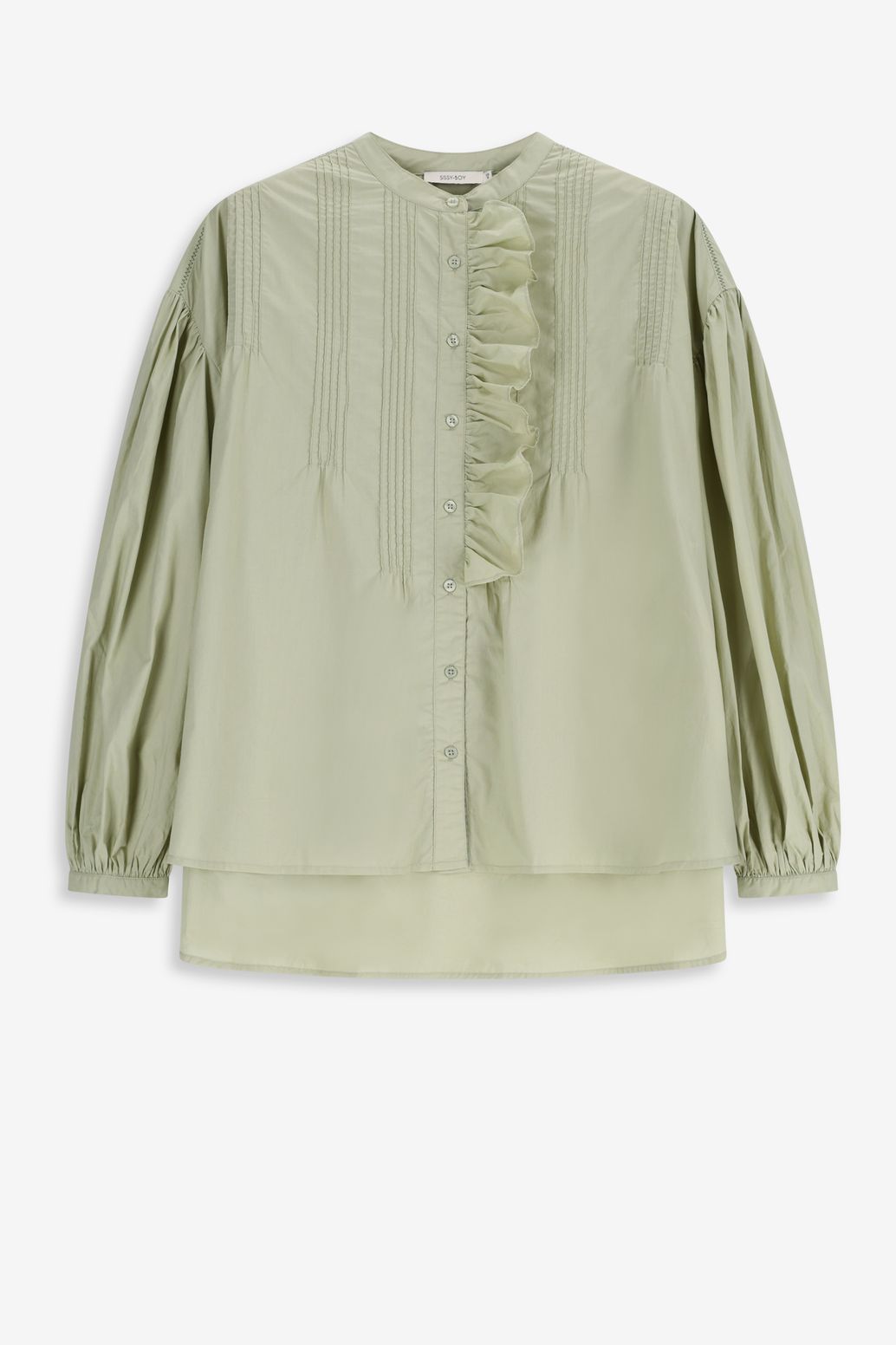 Bluse mit Stickerei - hellgrün