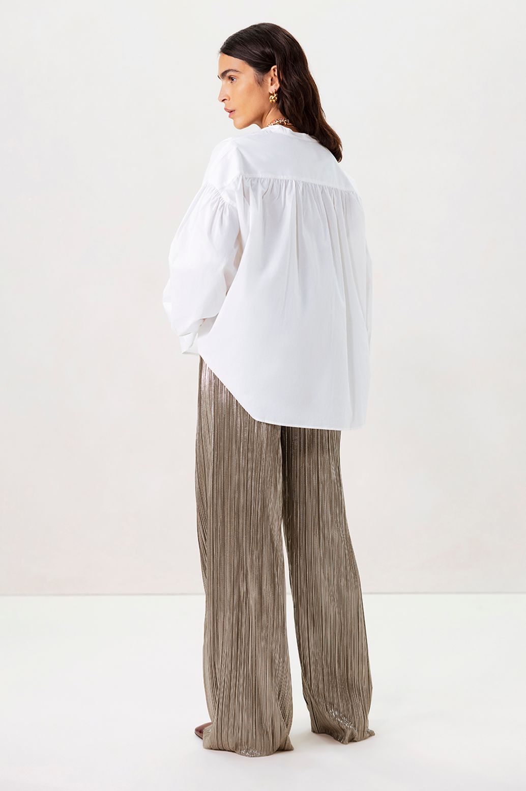 Bluse mit Stickerei - weiß