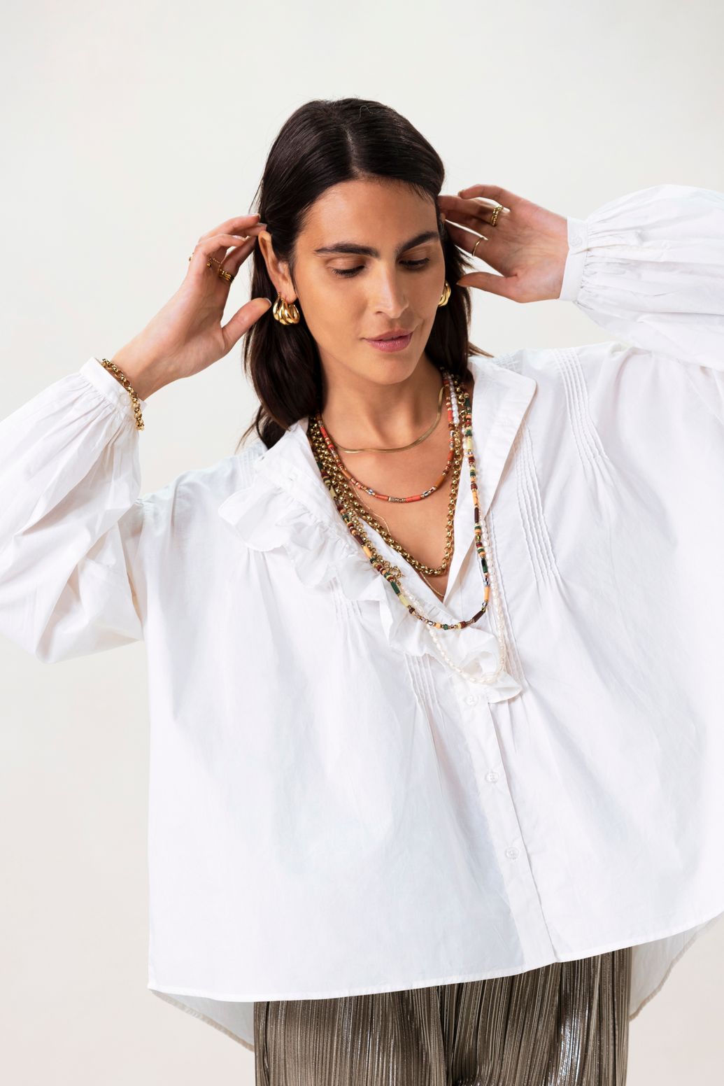 Blouse avec broderie - blanc