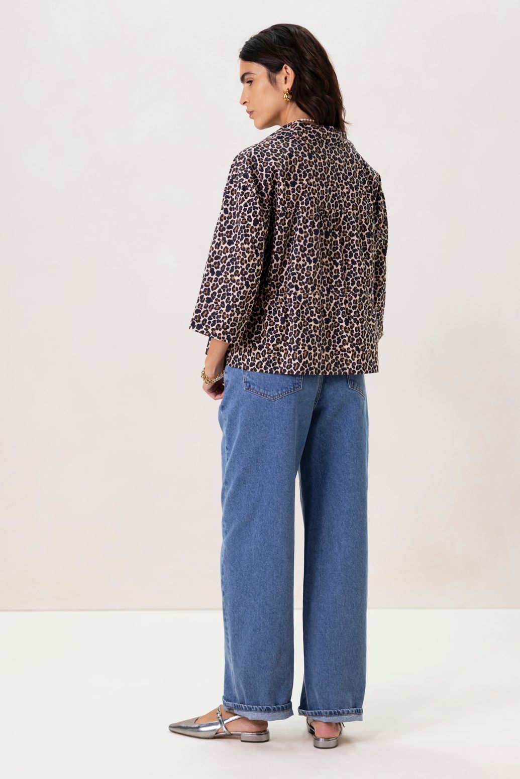 Blouse avec imprimé léopard - marron