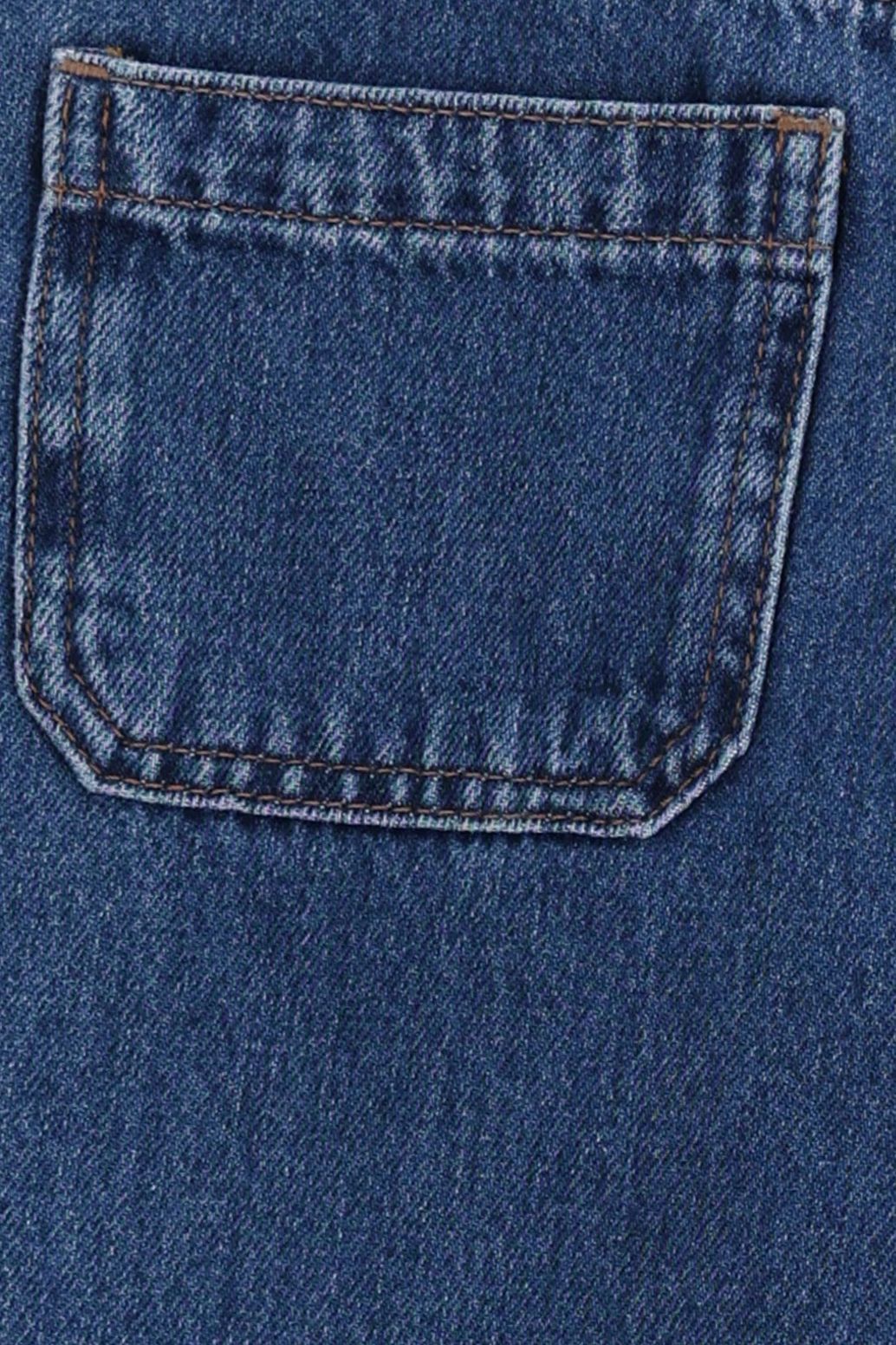 Blauwe wide leg jeans met smalle waistband