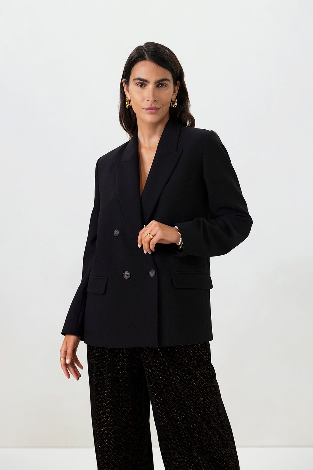 Blazer à double boutonnage - noir