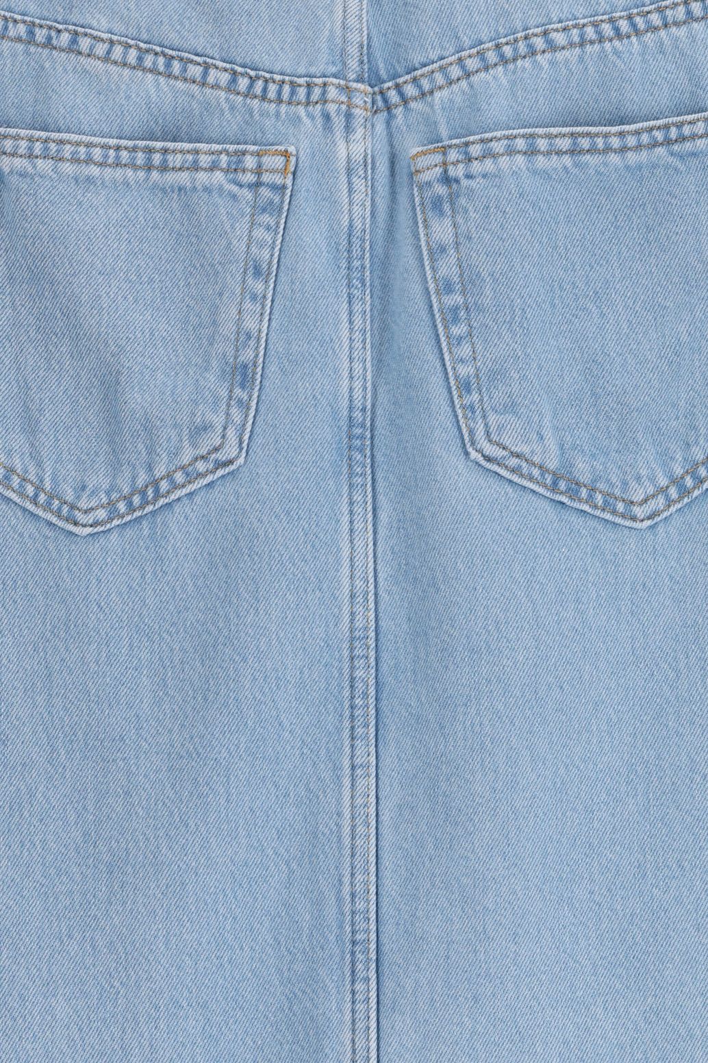 Denim maxi rok met split