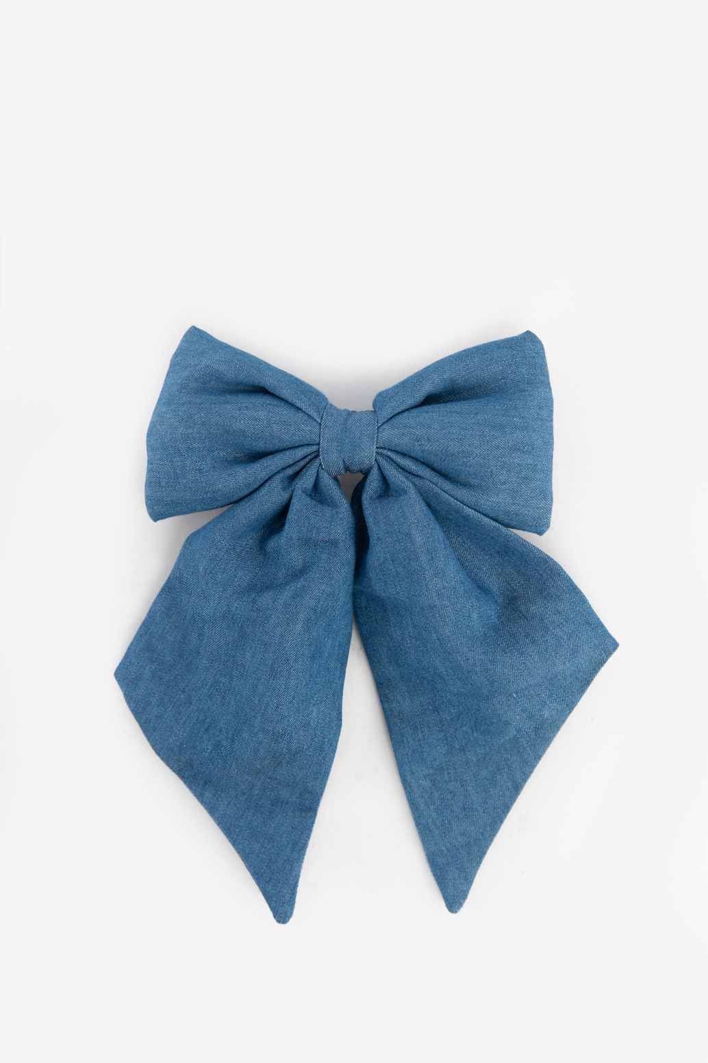 Denim haarklem met strik