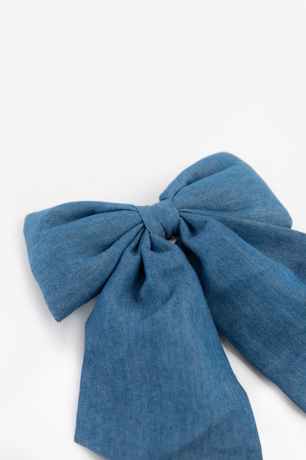 Pince à cheveux denim avec nœud