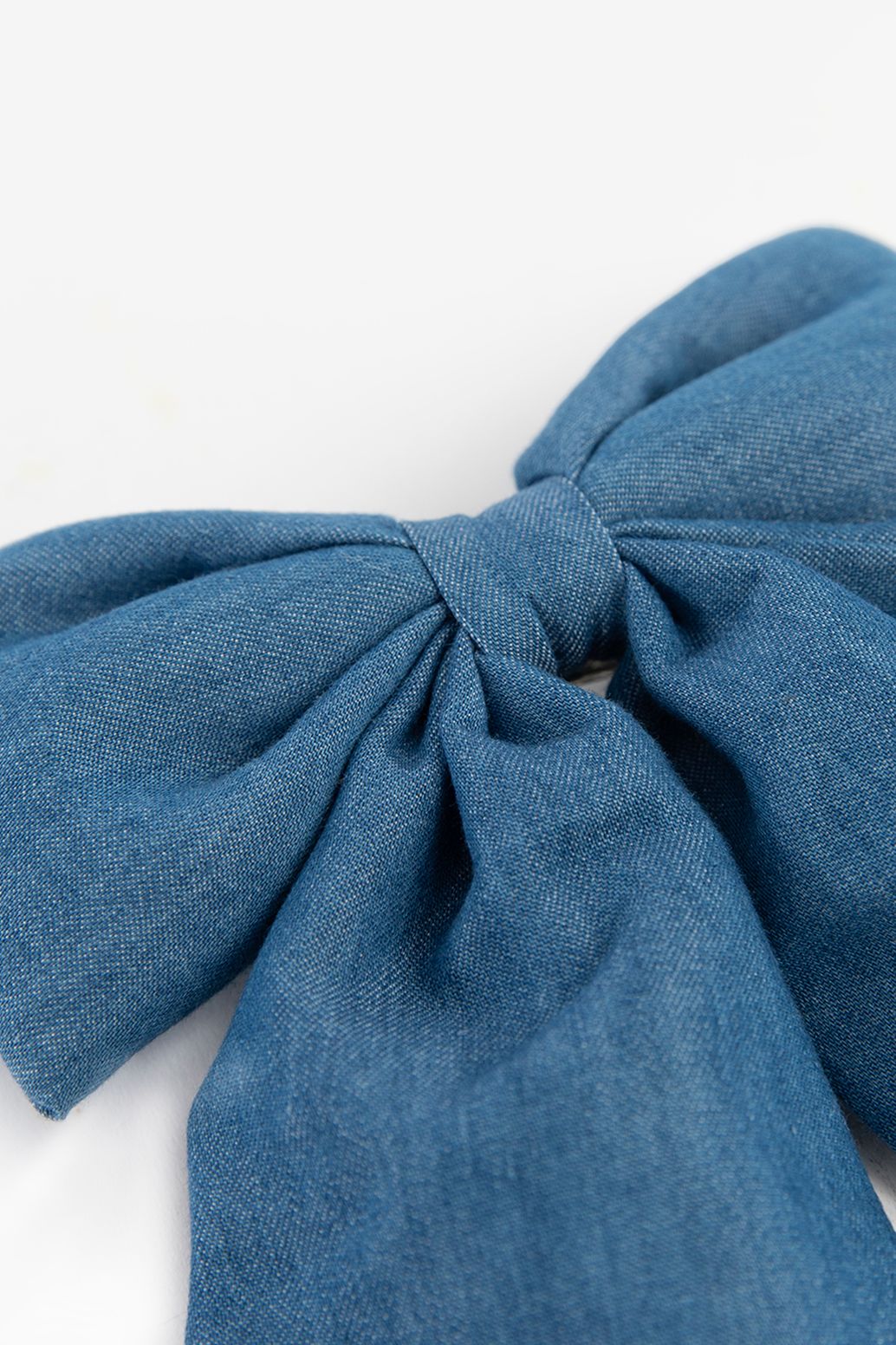 Pince à cheveux denim avec nœud