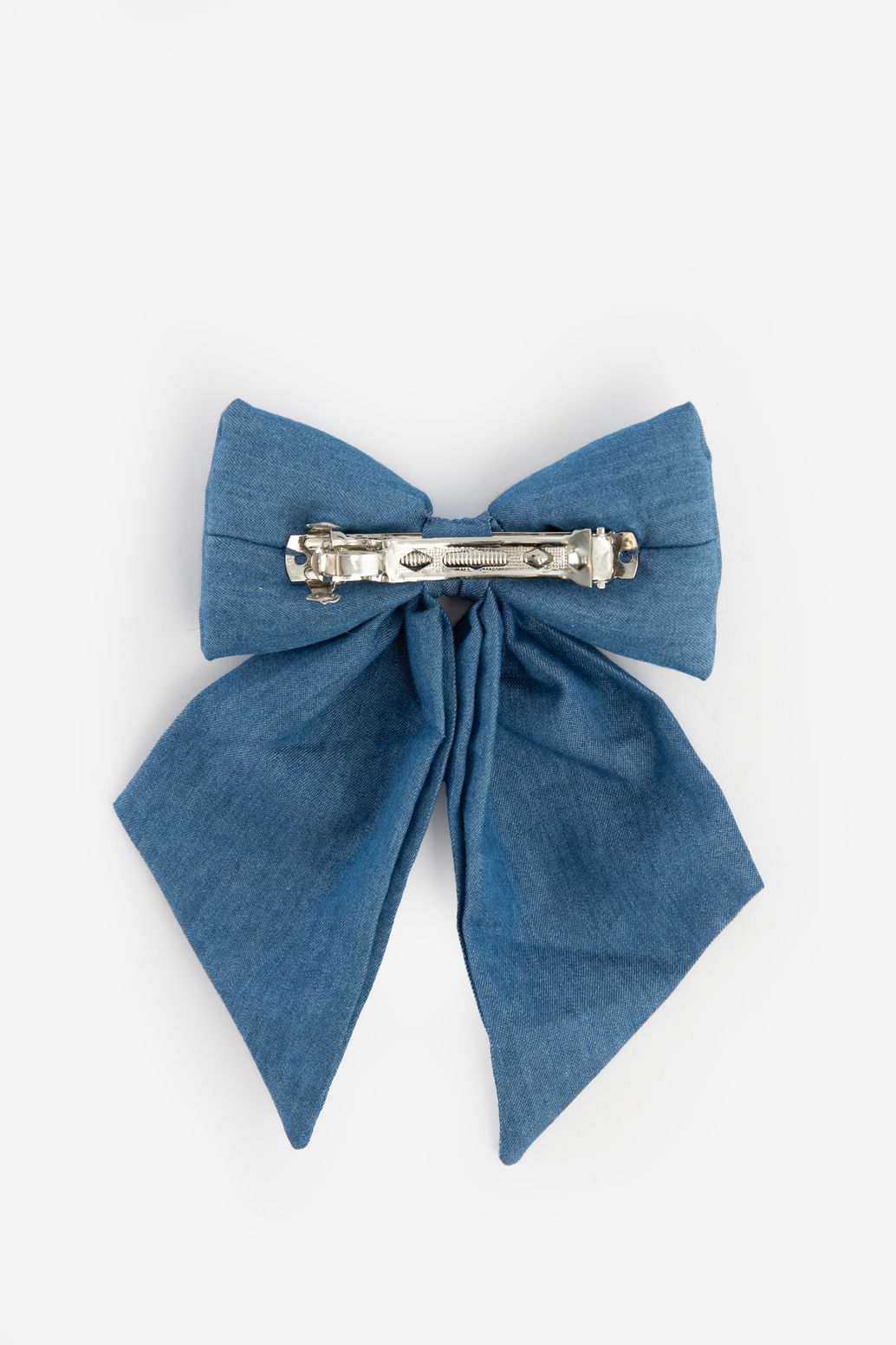 Denim haarklem met strik