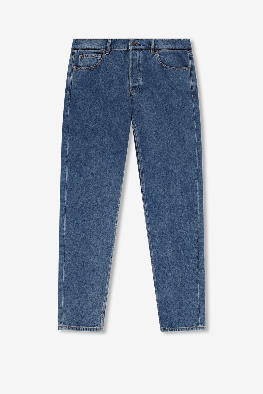 Blauwe mid-rise straight fit jeans
