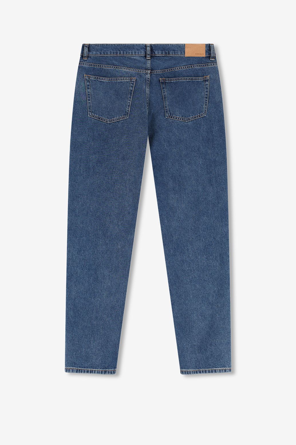 Blauwe mid-rise straight fit jeans