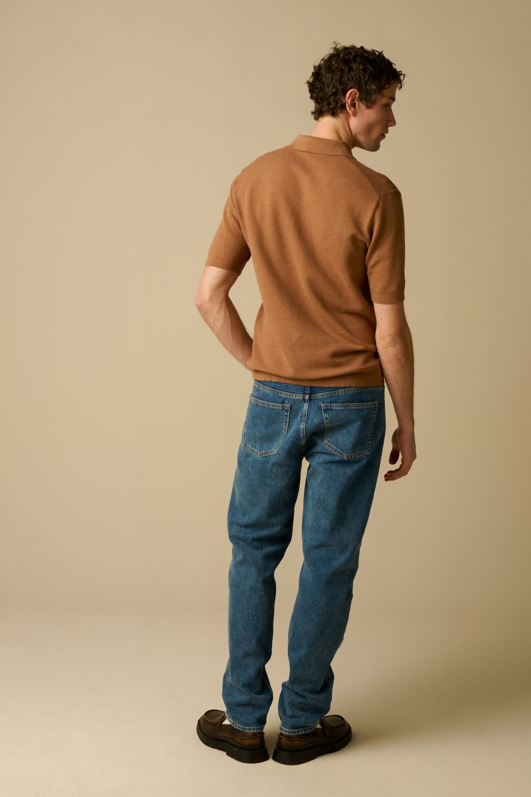 Blauwe mid-rise straight fit jeans