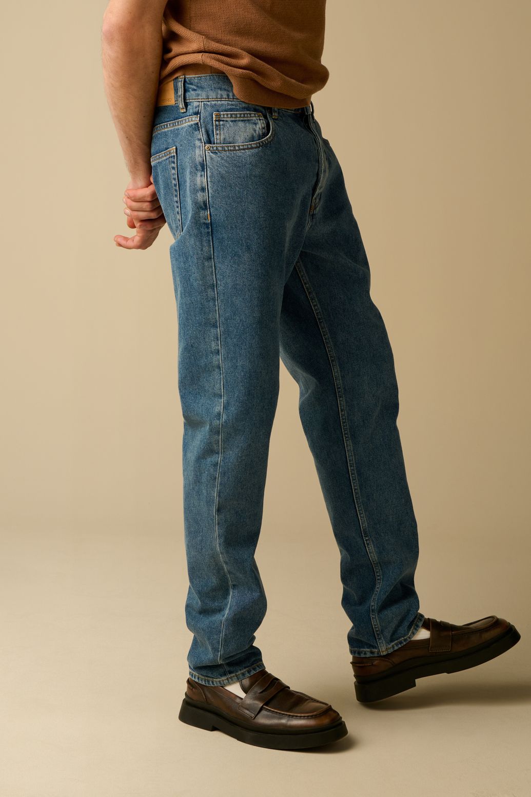 Blauwe straight fit jeans