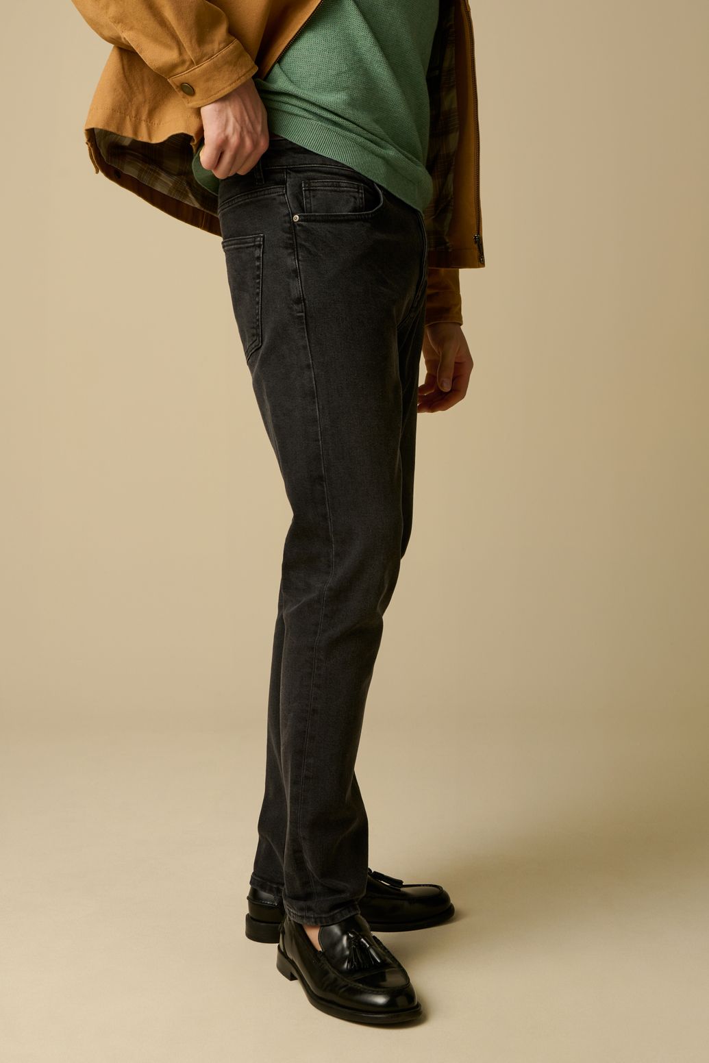 Grijze mid-rise straight fit jeans