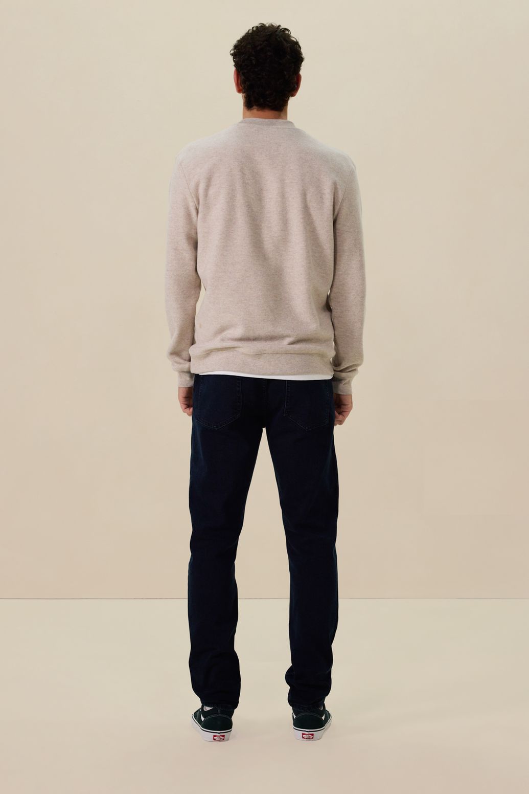 Donkerblauwe mid-rise regular fit jeans